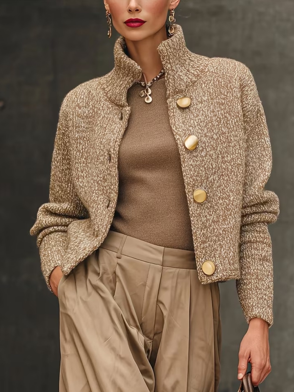 Elegant Women's Casual Cardigan, New Autumn/Winter Jacket Outerwear